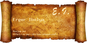 Erger Ibolya névjegykártya